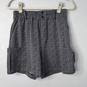 Toboggan White Label Womens Herringbone Knit Cargo Shorts Black White Size M